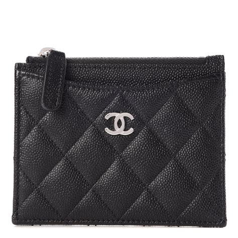 chanel zip top card holder